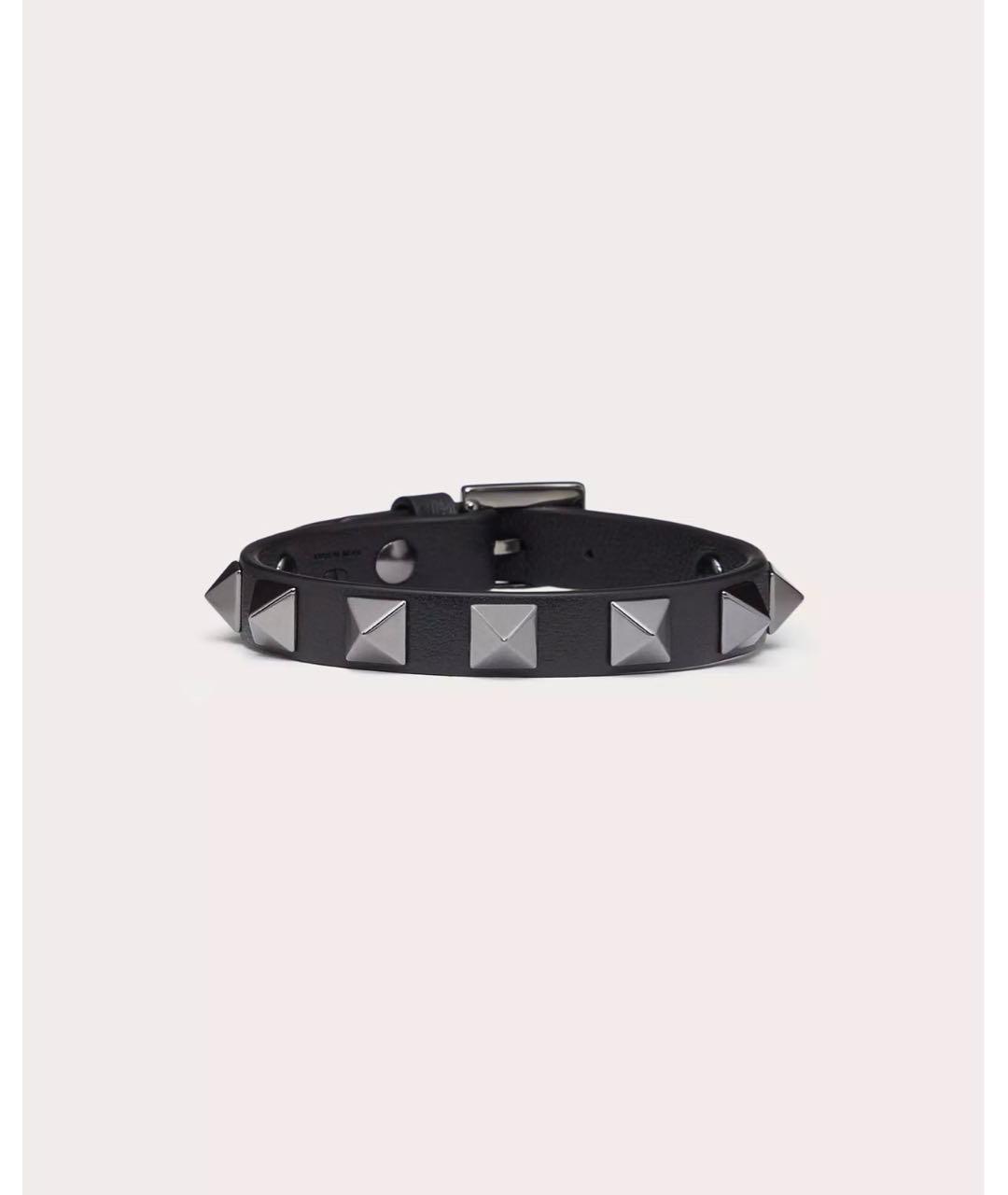 VALENTINO Черный кожаный браслет, фото 9