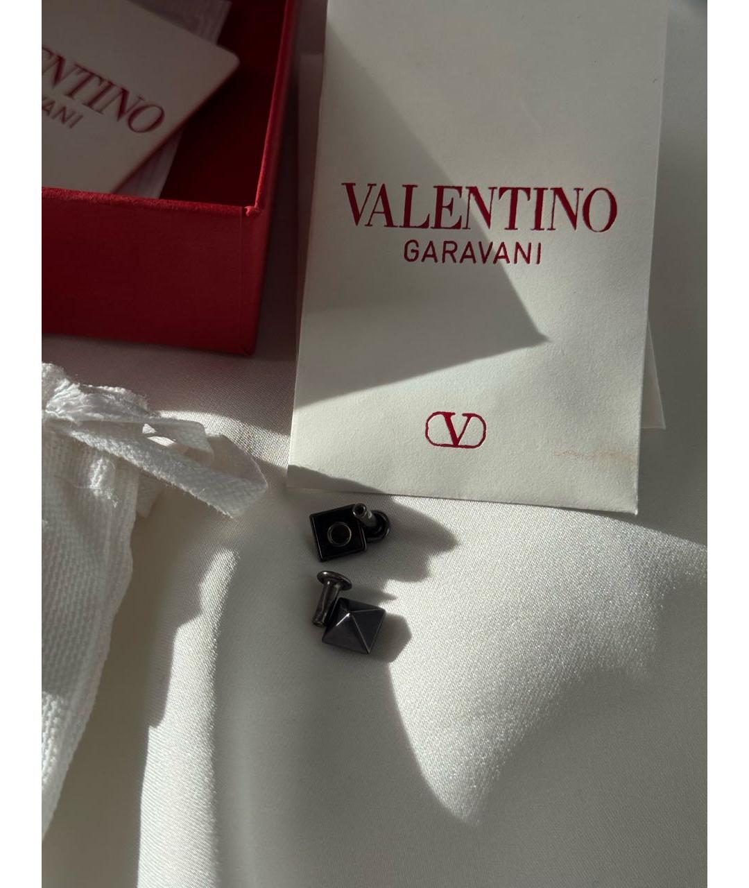 VALENTINO Черный кожаный браслет, фото 5