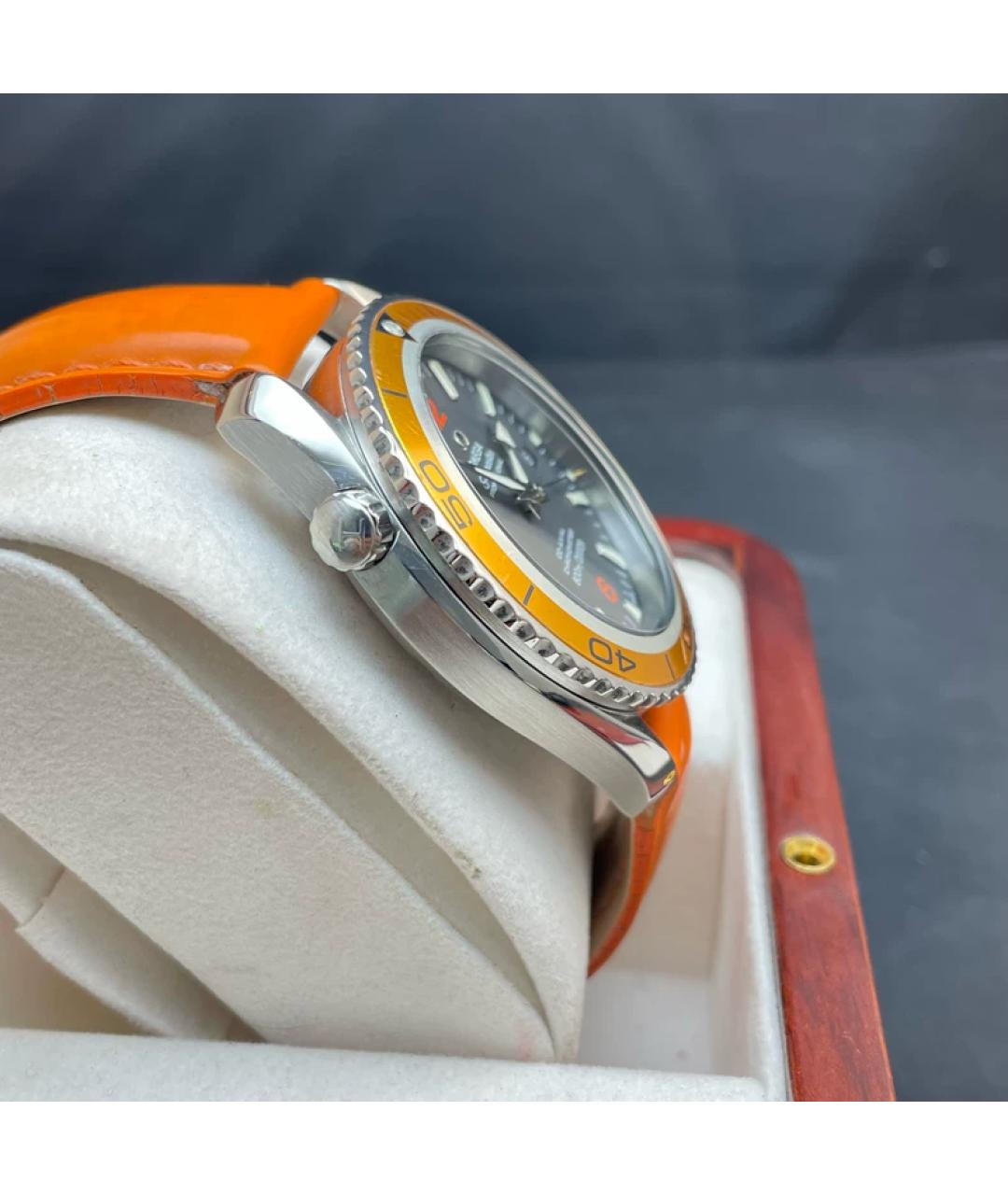 OMEGA Оранжевое металлические часы, фото 5