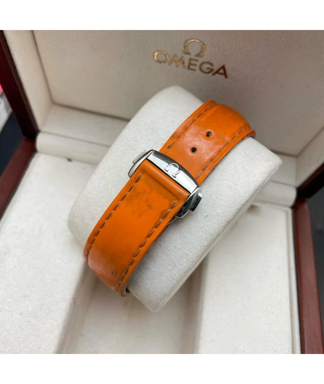 OMEGA Оранжевое металлические часы, фото 7