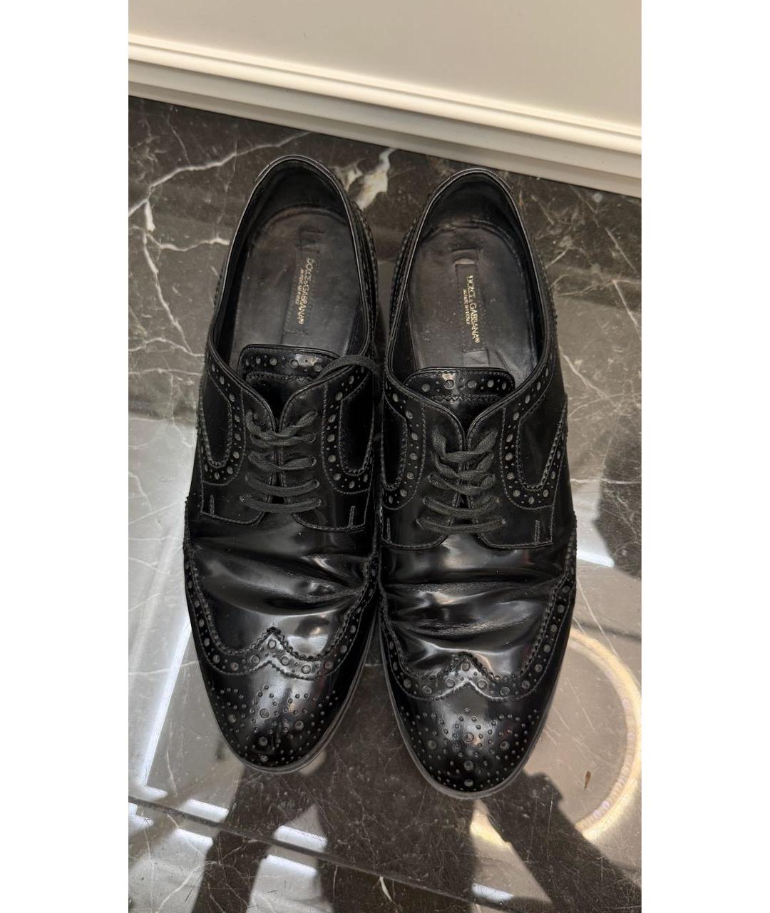 DOLCE&GABBANA Черные лоферы из лакированной кожи, фото 2