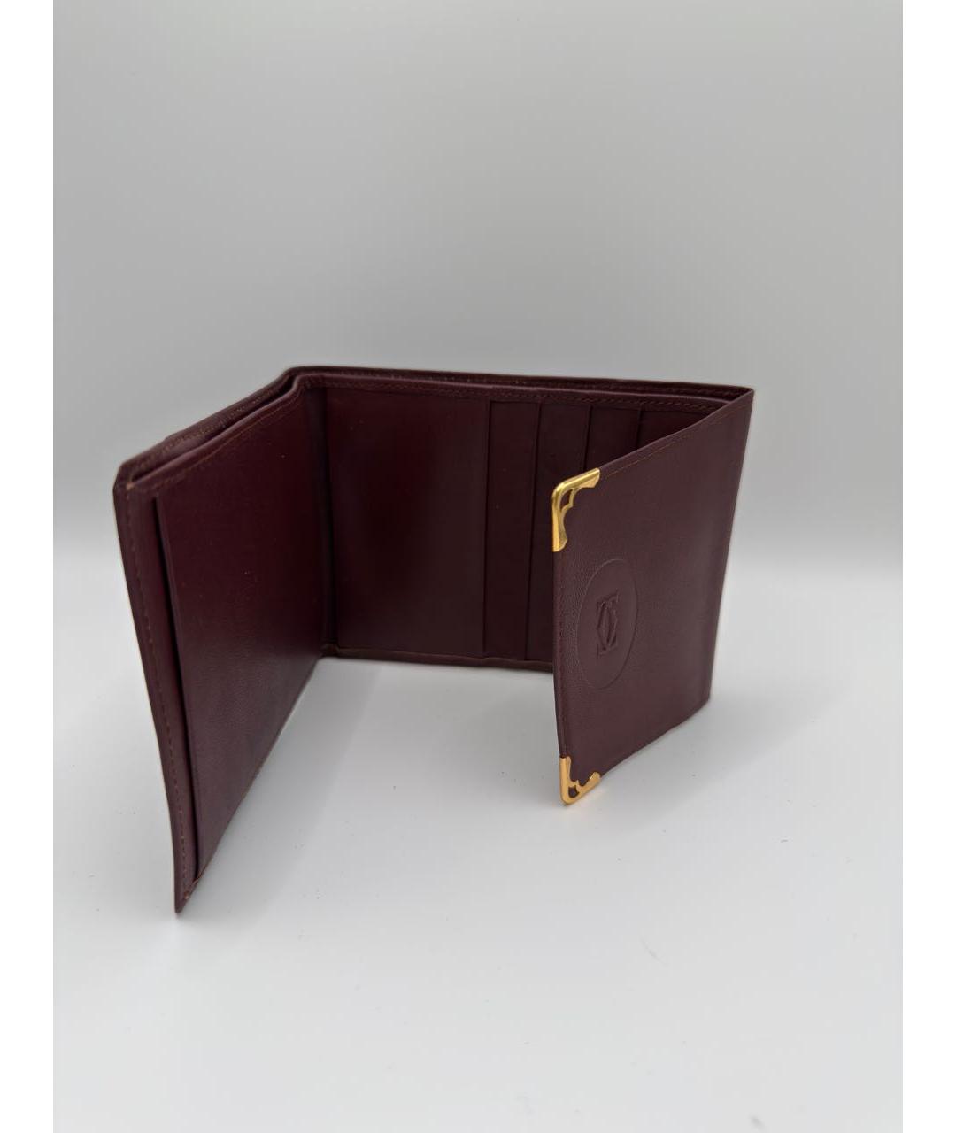 CARTIER Бордовый кожаный кошелек, фото 3