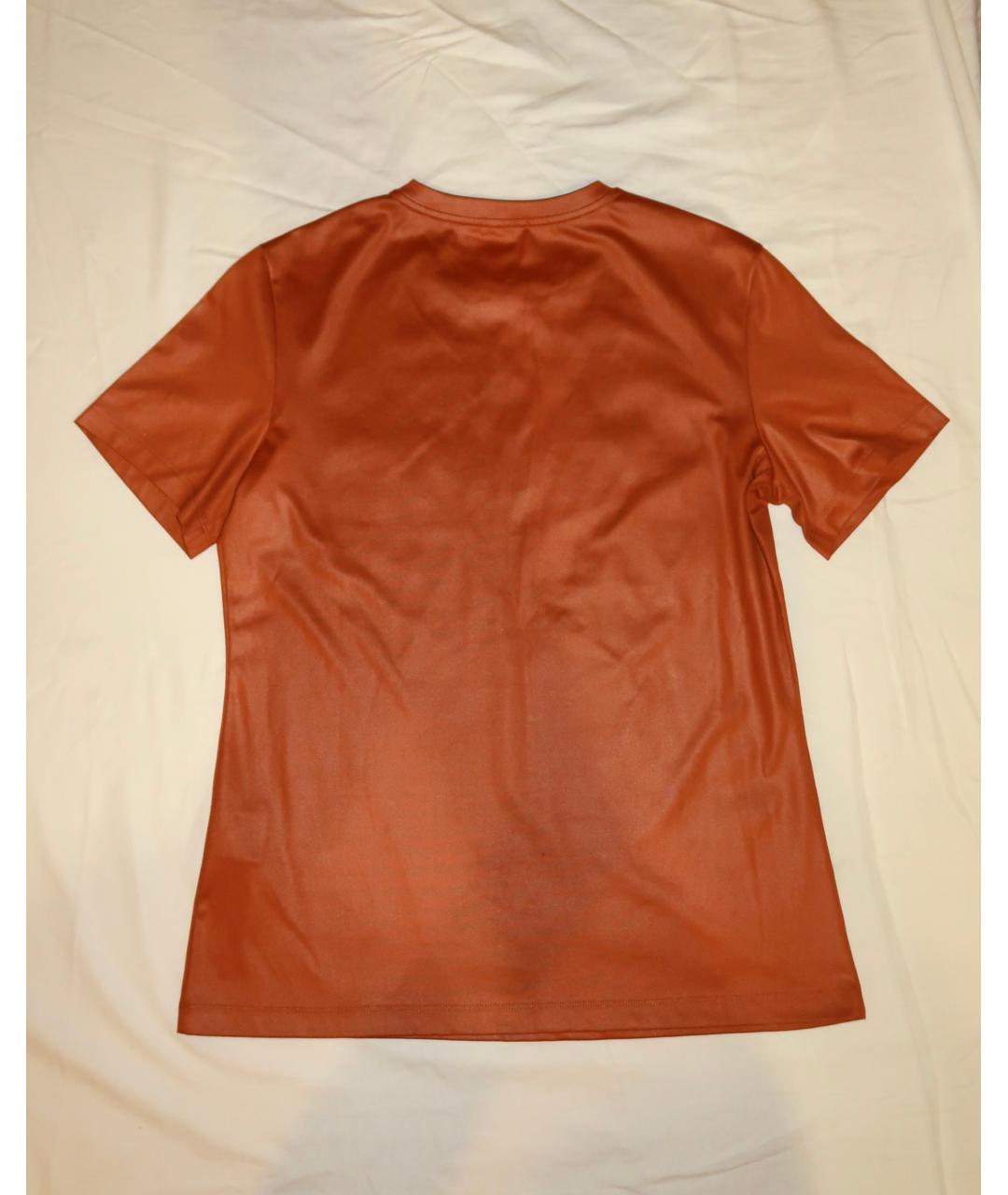 VERSACE Коричневая полиэстеровая футболка, фото 2