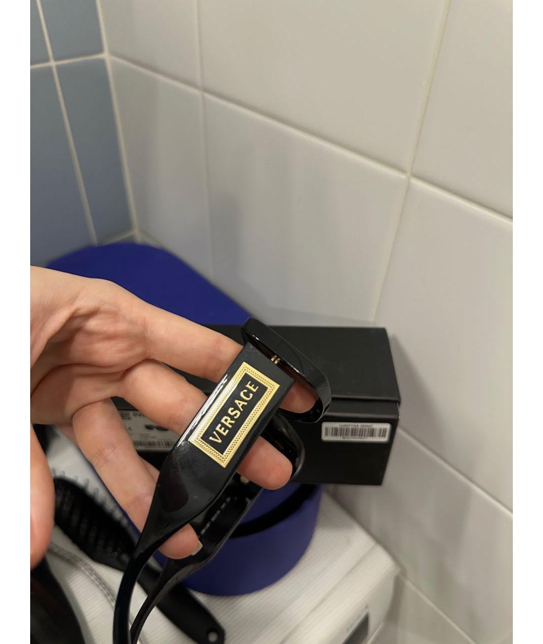 VERSACE Черные пластиковые солнцезащитные очки, фото 4