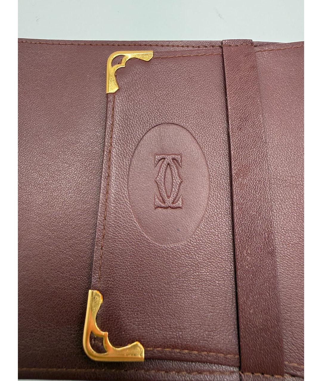 CARTIER Бордовый кожаный кошелек, фото 2