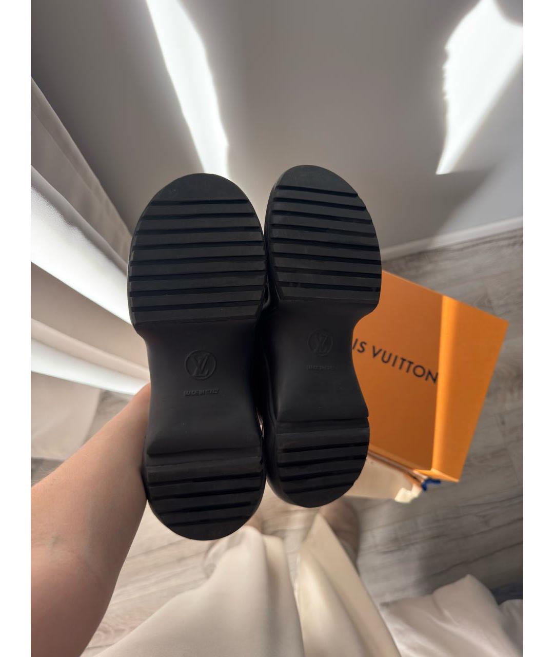 LOUIS VUITTON Черные кожаные кроссовки, фото 7