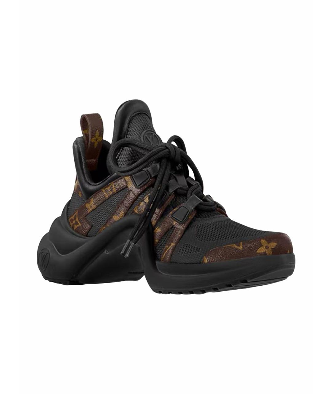 LOUIS VUITTON Черные кожаные кроссовки, фото 1