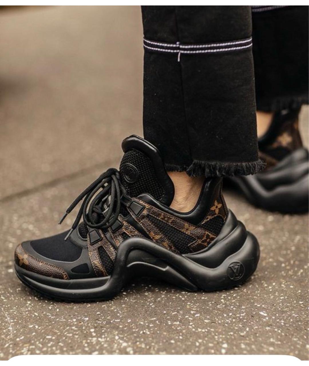 LOUIS VUITTON Черные кожаные кроссовки, фото 8