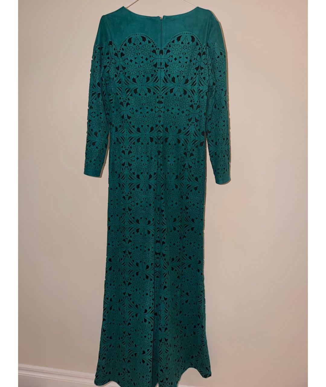 TADASHI SHOJI Зеленые замшевое вечернее платье, фото 2