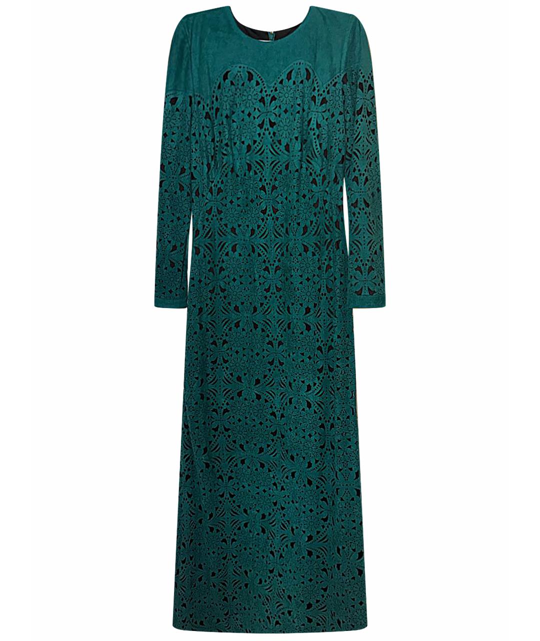 TADASHI SHOJI Зеленые замшевое вечернее платье, фото 1