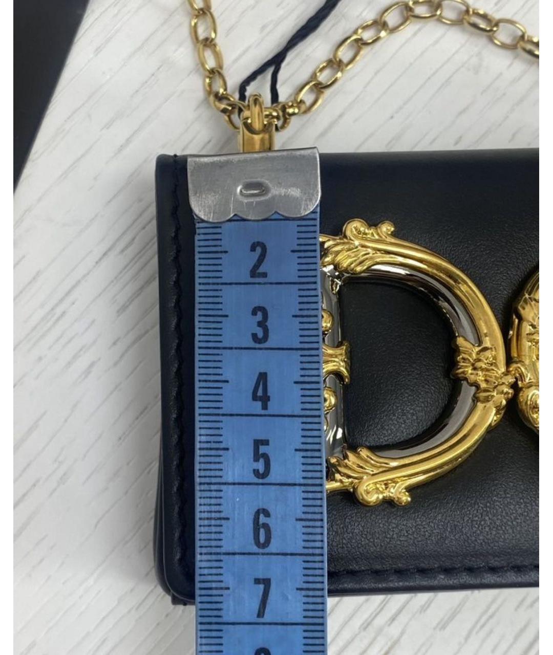 DOLCE&GABBANA Черная кожаная сумка через плечо, фото 7