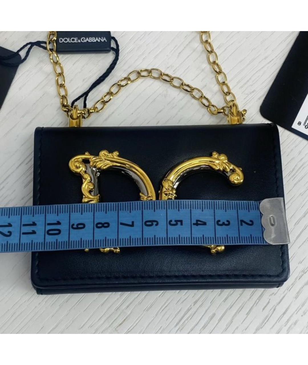 DOLCE&GABBANA Черная кожаная сумка через плечо, фото 6