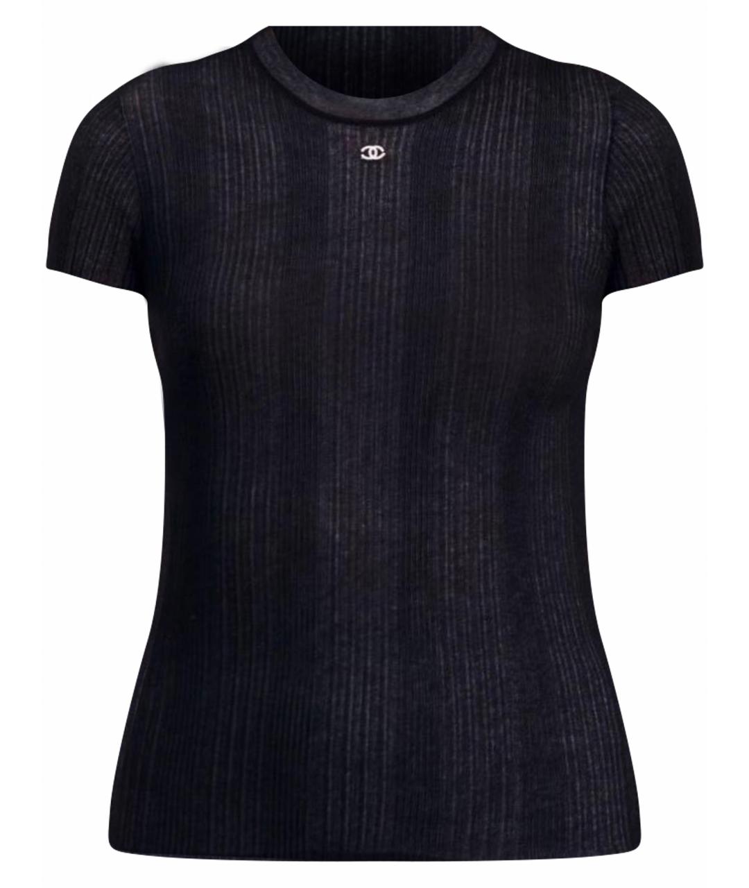 CHANEL Черная хлопковая футболка, фото 1