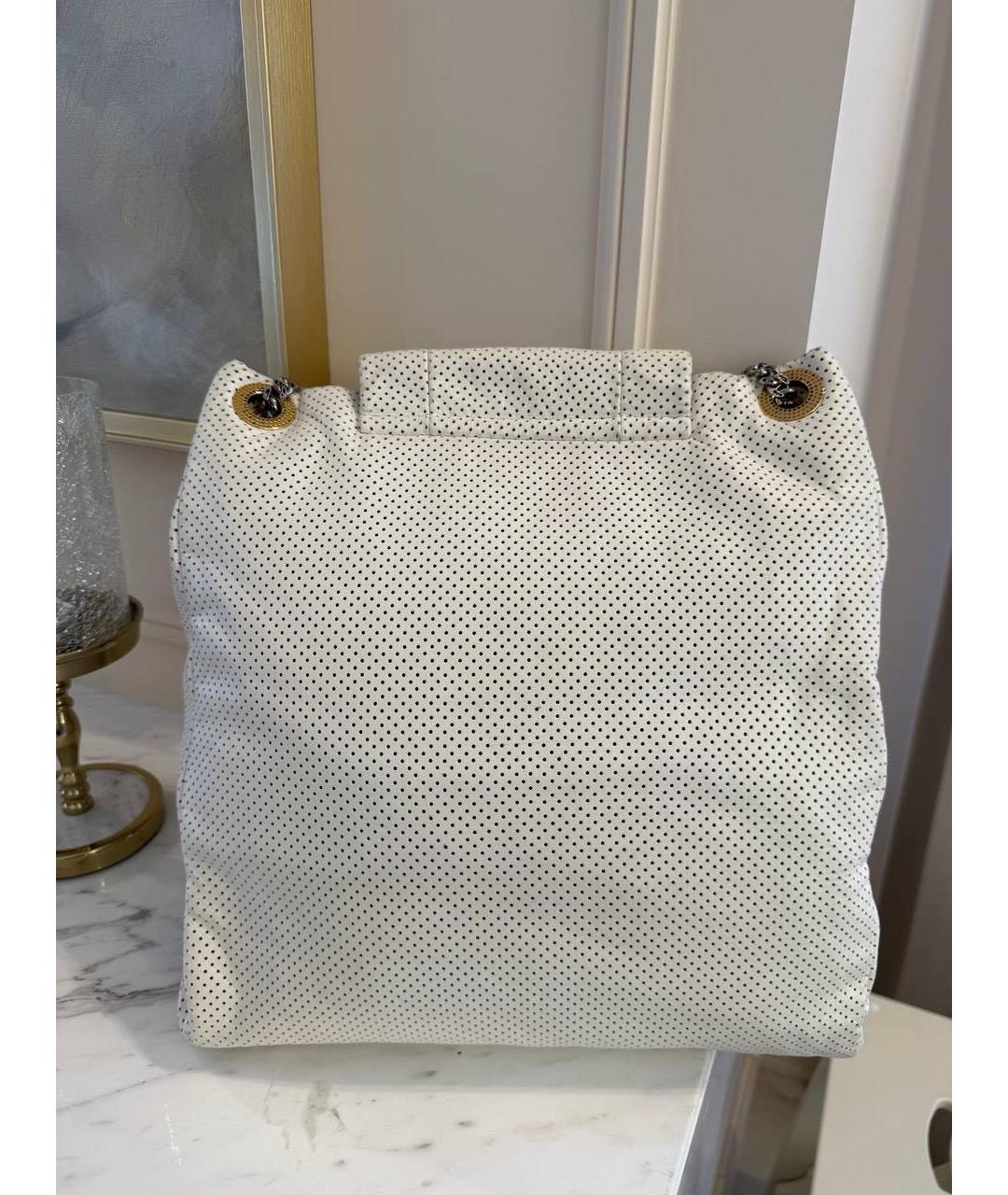 CHANEL Белая кожаная сумка через плечо, фото 3