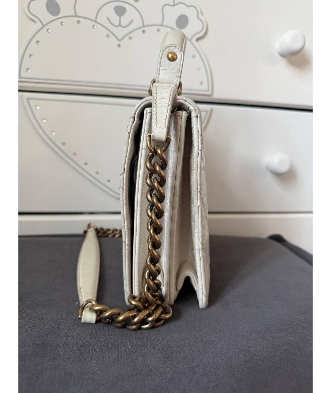 CHANEL Бежевая кожаная сумка с короткими ручками, фото 5