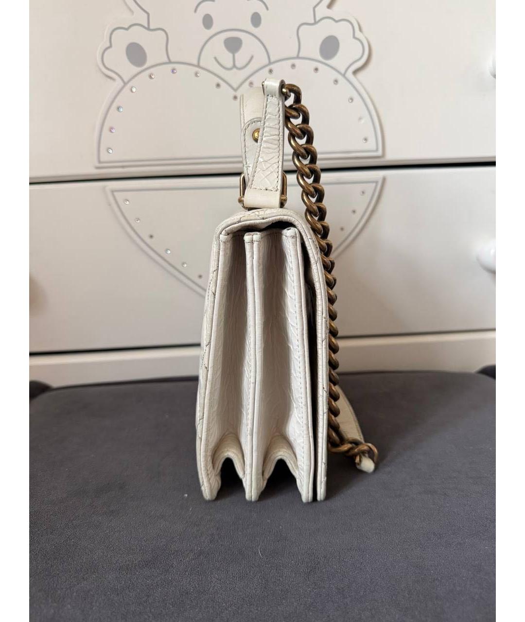 CHANEL Бежевая кожаная сумка с короткими ручками, фото 2