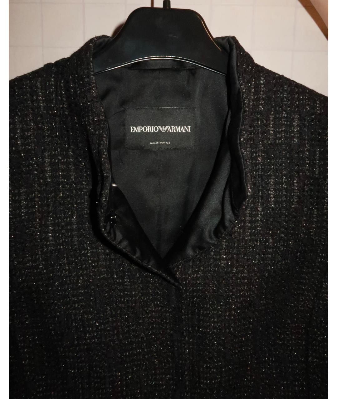 EMPORIO ARMANI Черный полиэстеровый жакет/пиджак, фото 3