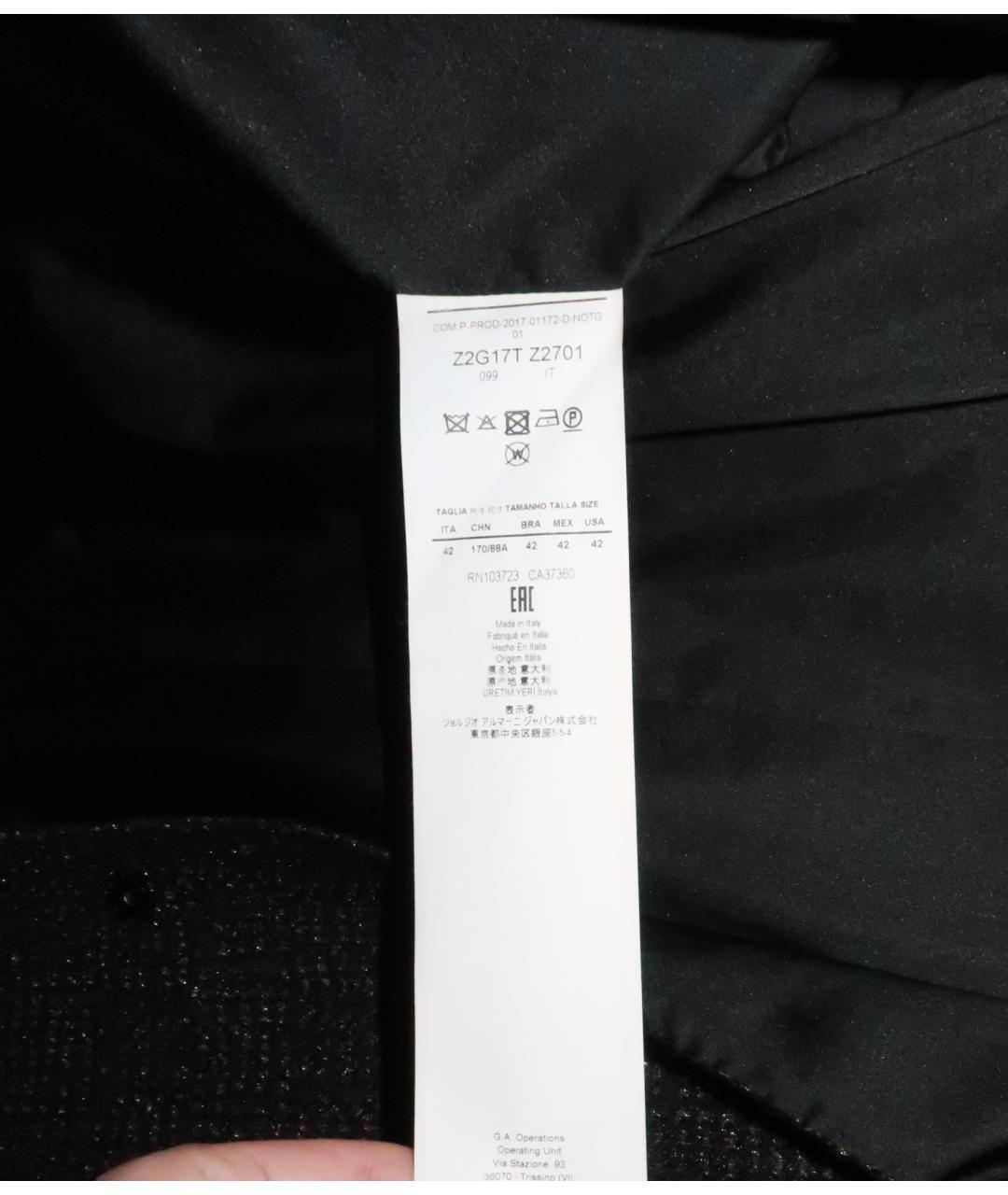 EMPORIO ARMANI Черный полиэстеровый жакет/пиджак, фото 6