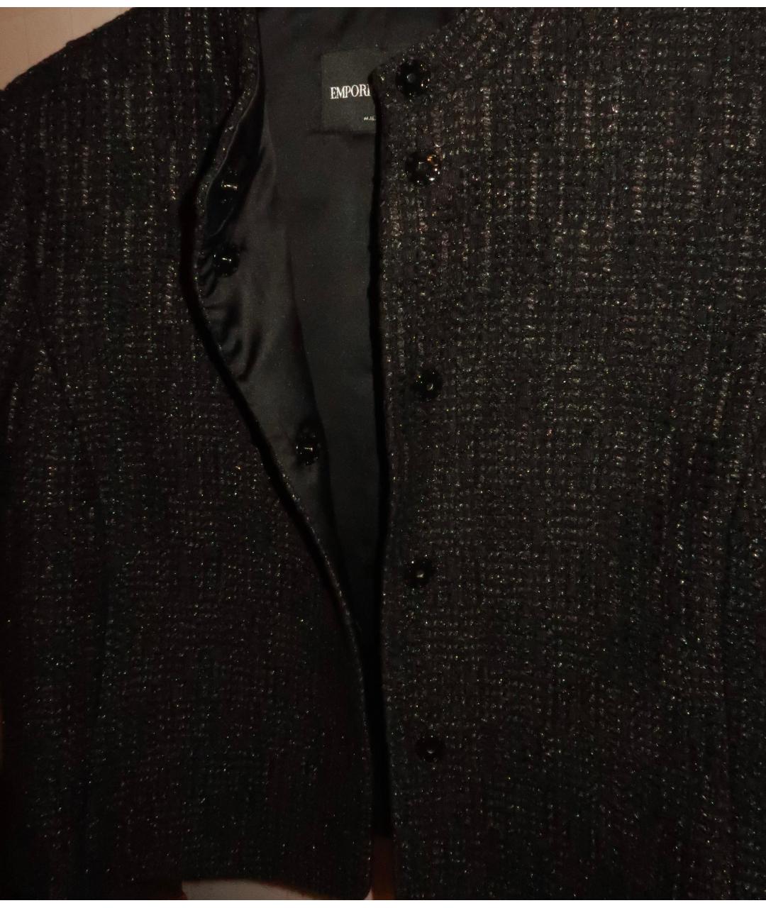 EMPORIO ARMANI Черный полиэстеровый жакет/пиджак, фото 4