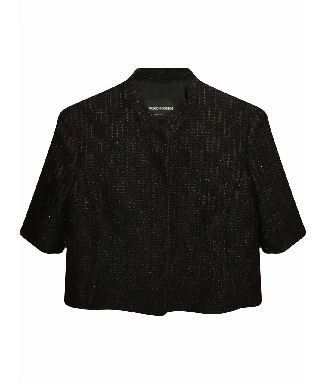 EMPORIO ARMANI Черный полиэстеровый жакет/пиджак, фото 1