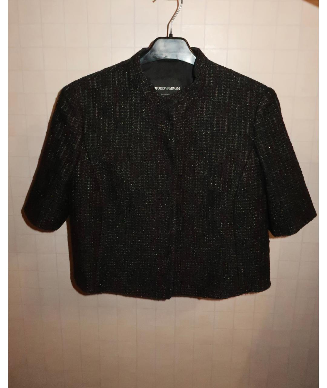 EMPORIO ARMANI Черный полиэстеровый жакет/пиджак, фото 7