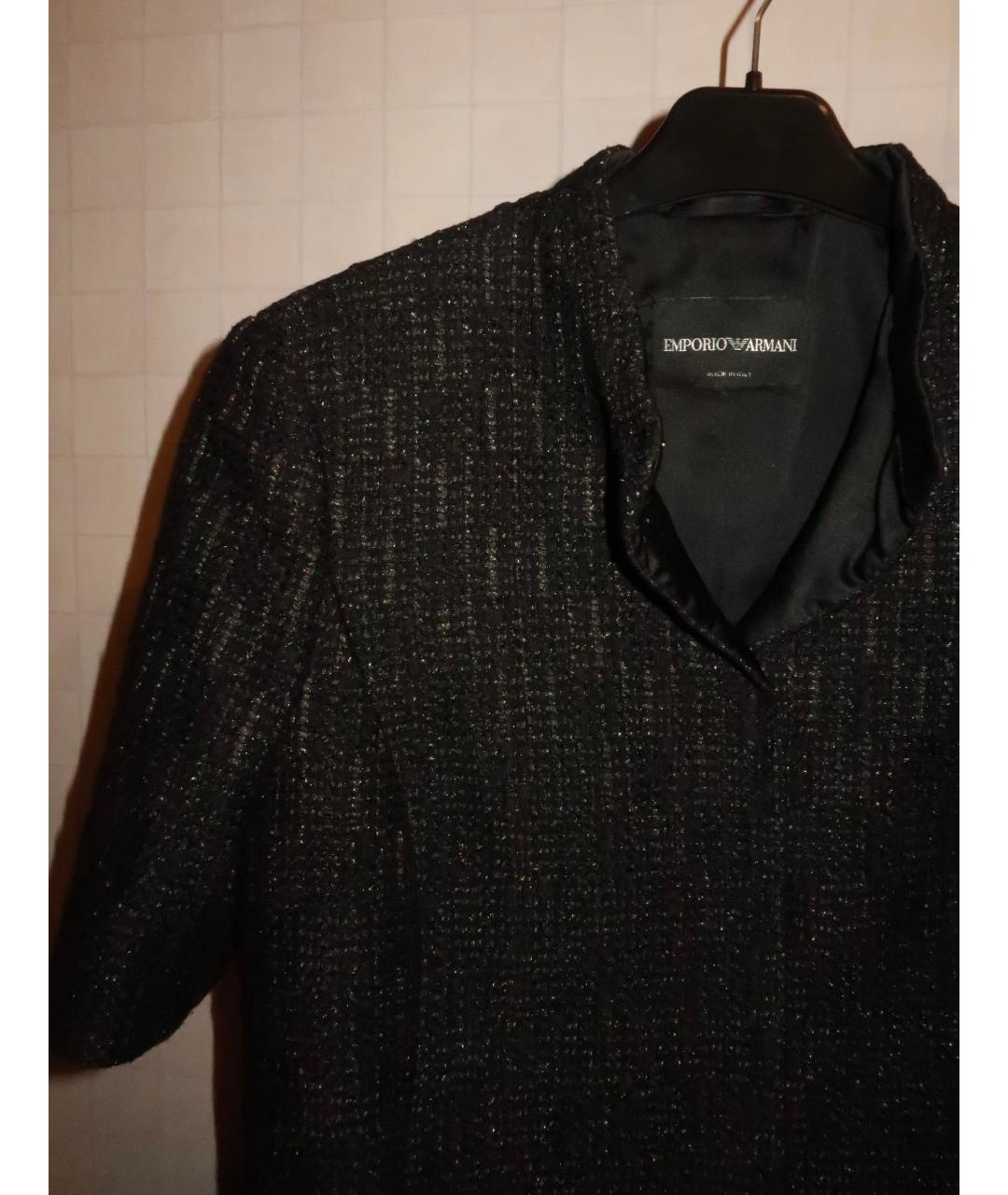 EMPORIO ARMANI Черный полиэстеровый жакет/пиджак, фото 5