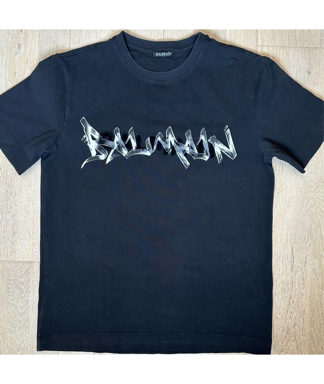 BALMAIN Черная хлопковая футболка, фото 5