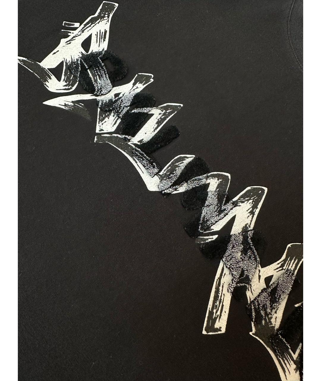 BALMAIN Черная хлопковая футболка, фото 3