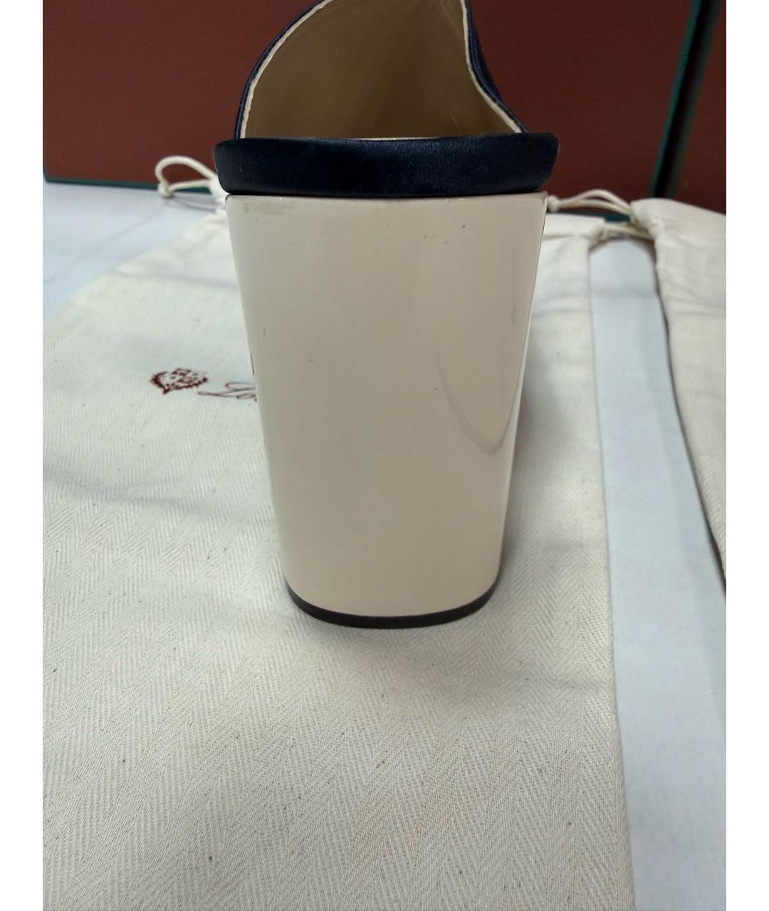 LORO PIANA Синие мюли, фото 5