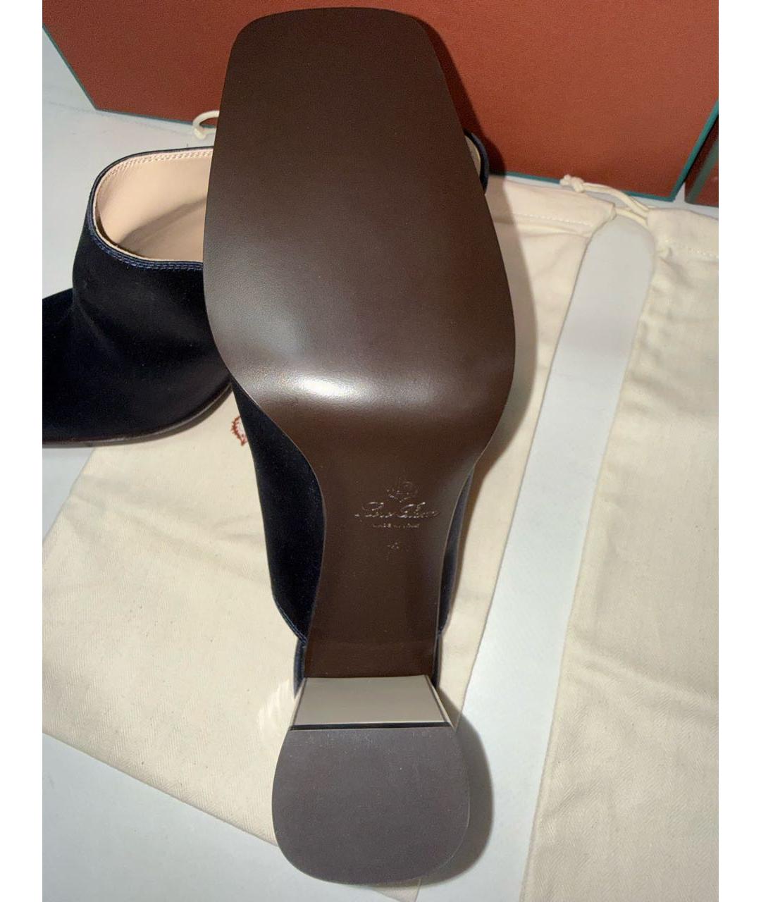 LORO PIANA Синие мюли, фото 6