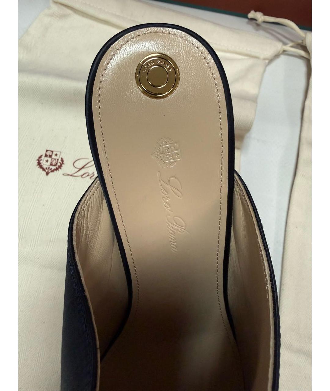 LORO PIANA Синие мюли, фото 3