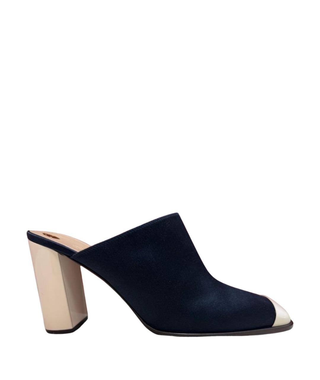 LORO PIANA Синие мюли, фото 1