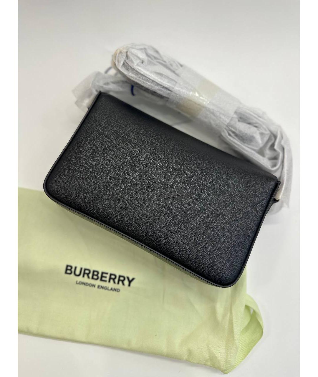 BURBERRY Черная кожаная сумка через плечо, фото 5