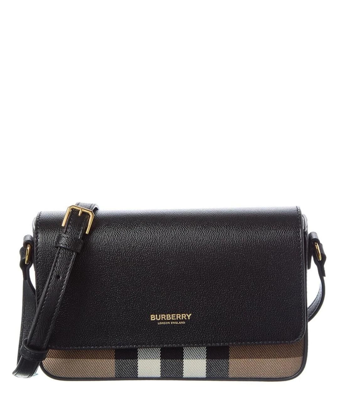 BURBERRY Черная кожаная сумка через плечо, фото 7