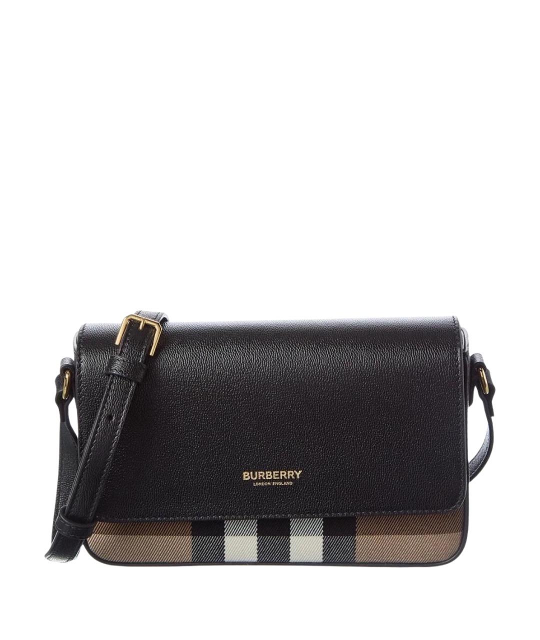 BURBERRY Черная кожаная сумка через плечо, фото 1