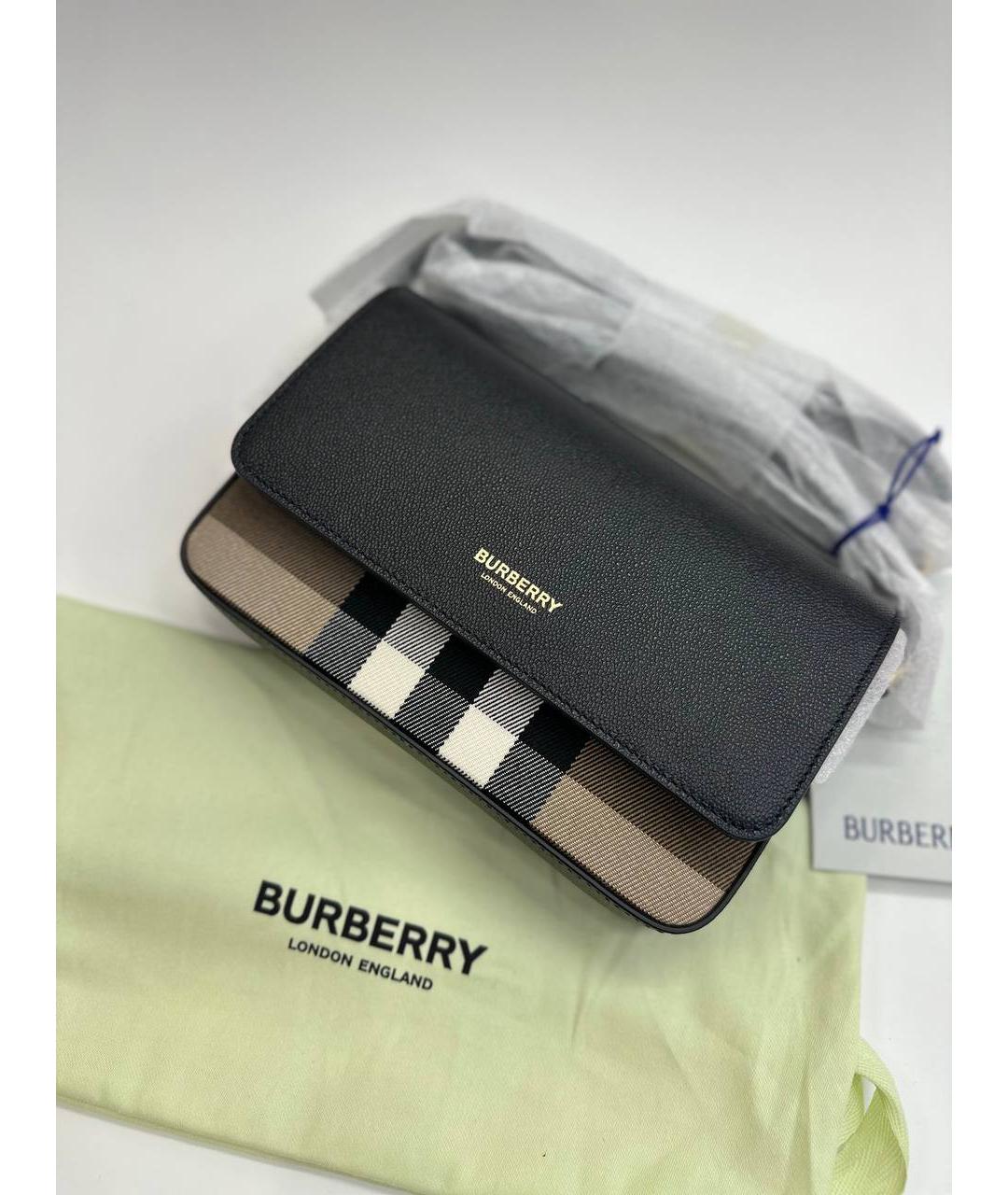 BURBERRY Черная кожаная сумка через плечо, фото 2