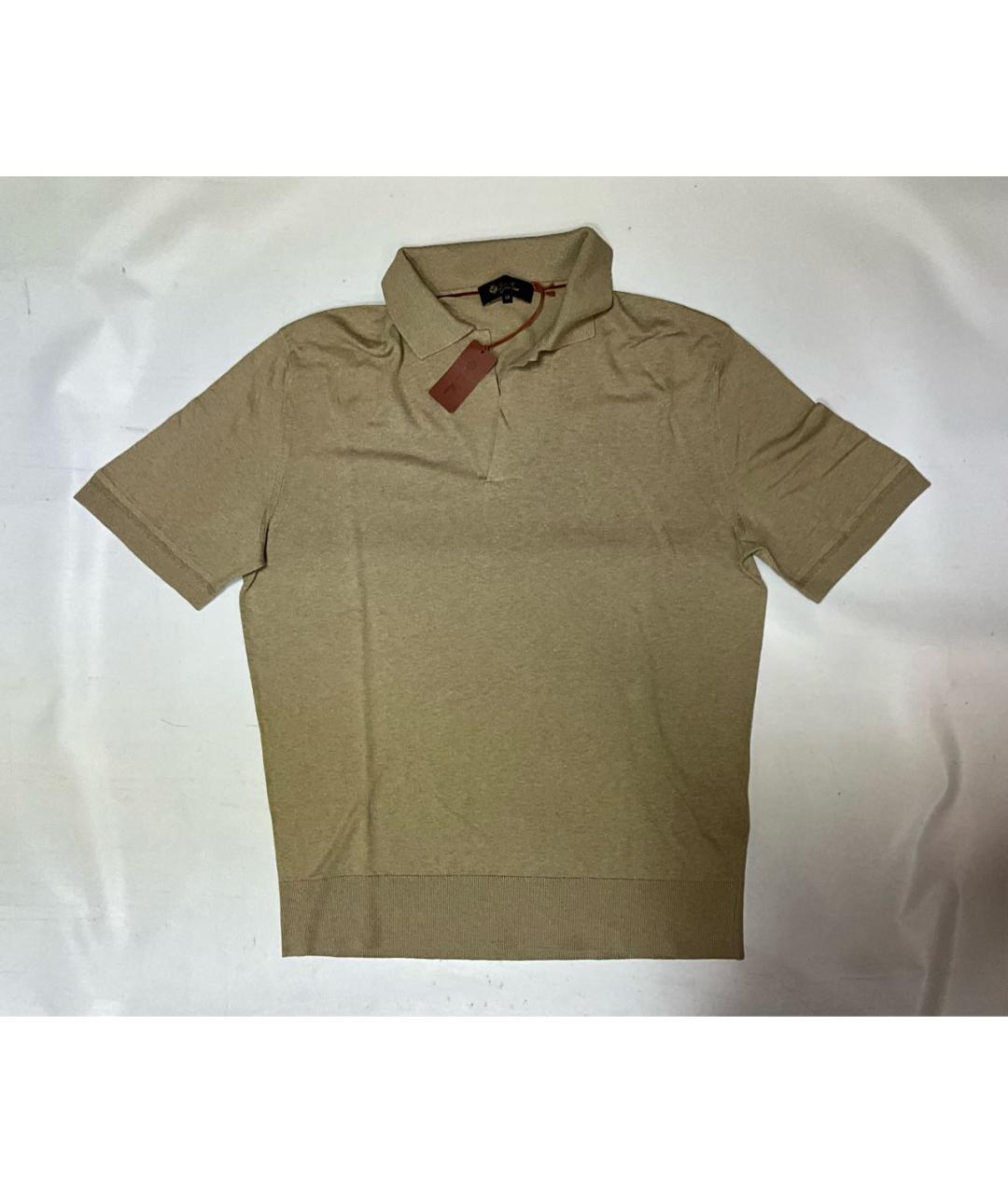 LORO PIANA Бежевое поло с коротким рукавом, фото 6