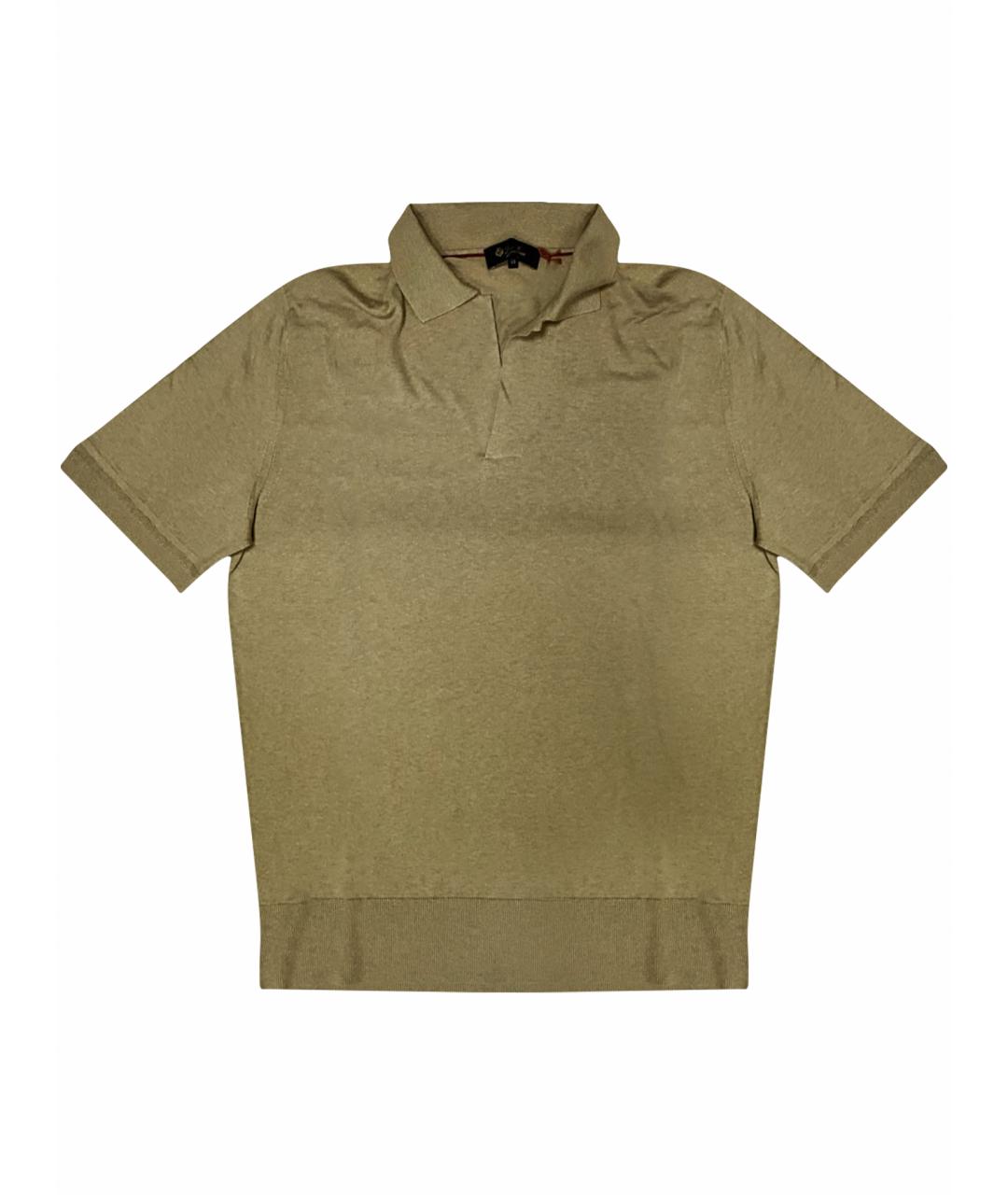 LORO PIANA Бежевое поло с коротким рукавом, фото 1