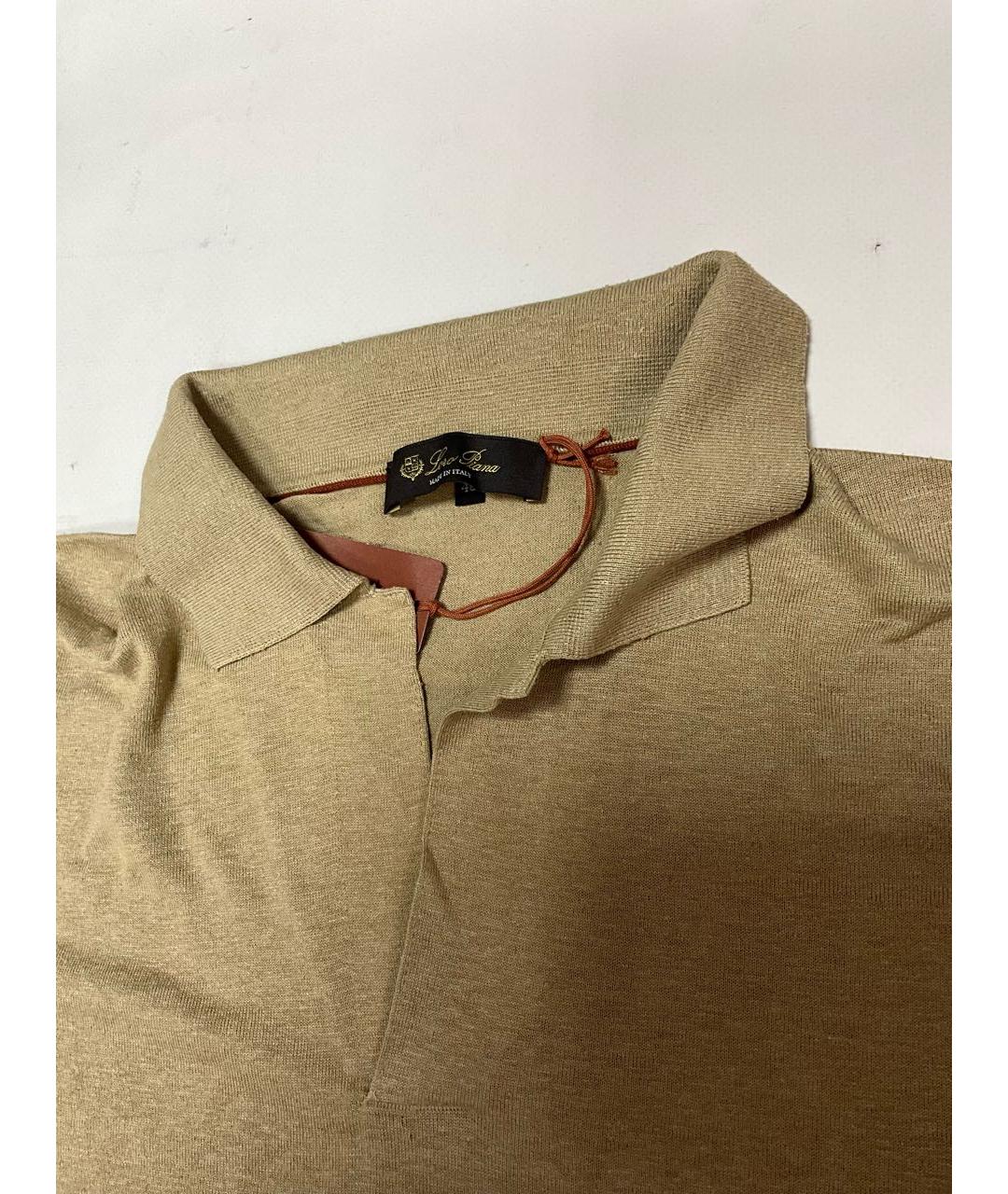 LORO PIANA Бежевое поло с коротким рукавом, фото 2