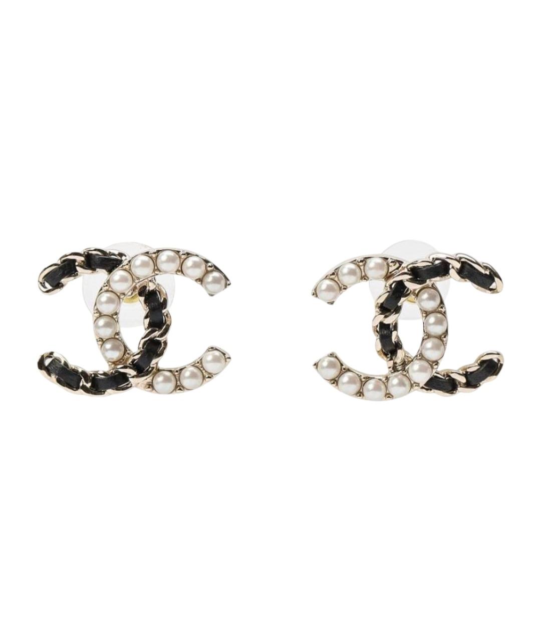 CHANEL Золотые жемчужные серьги, фото 1