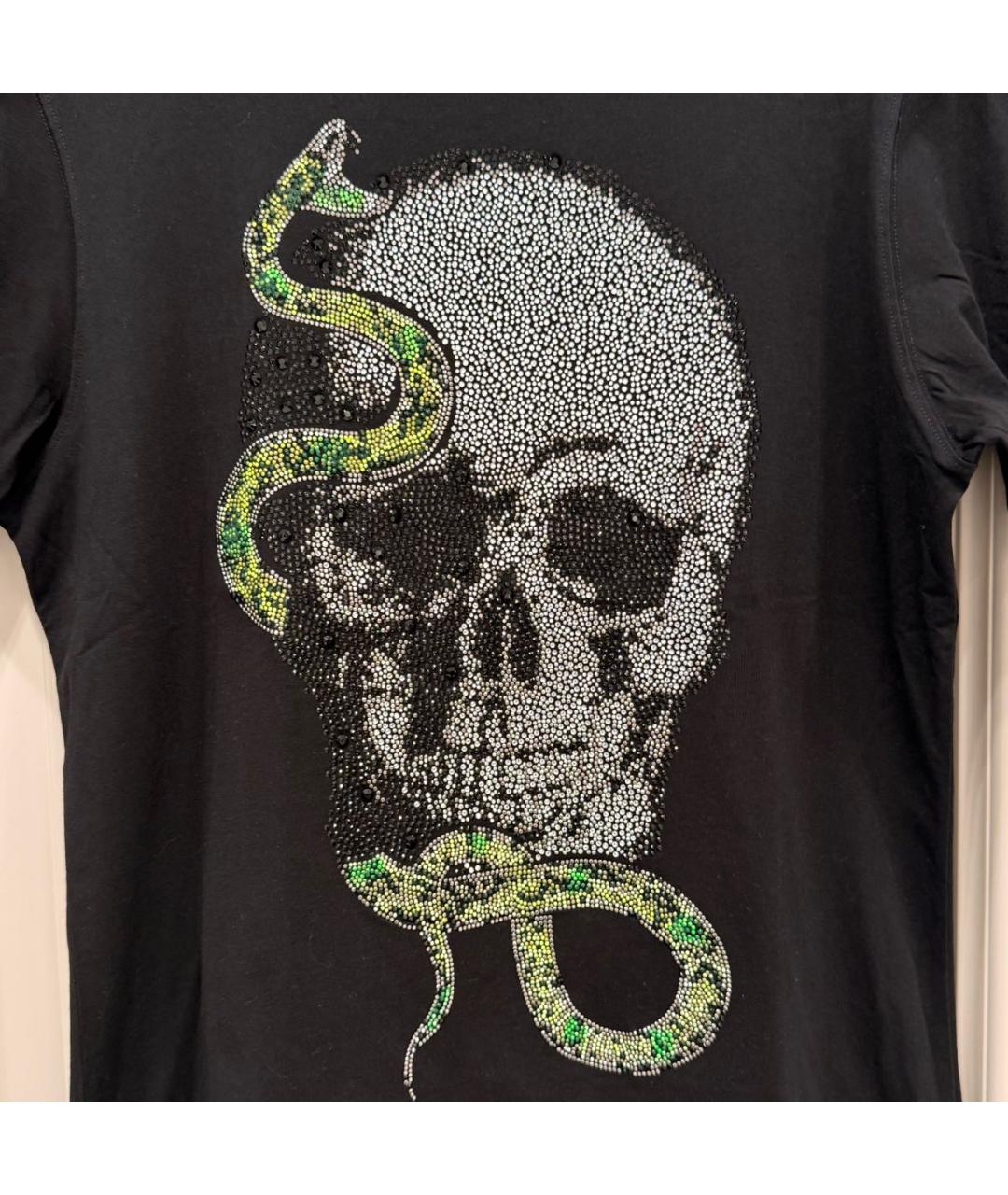 PHILIPP PLEIN Черная хлопковая футболка, фото 2