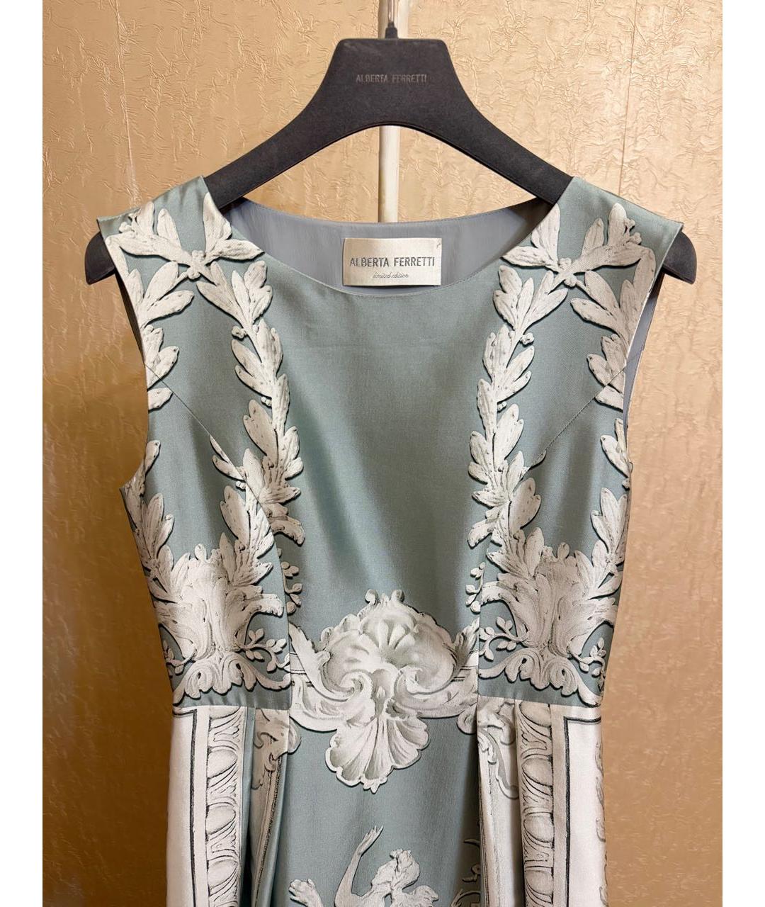 ALBERTA FERRETTI Мульти атласное вечернее платье, фото 2