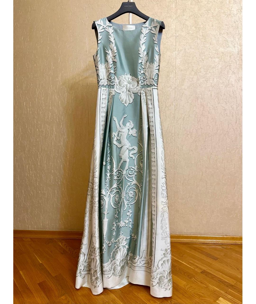 ALBERTA FERRETTI Мульти атласное вечернее платье, фото 4