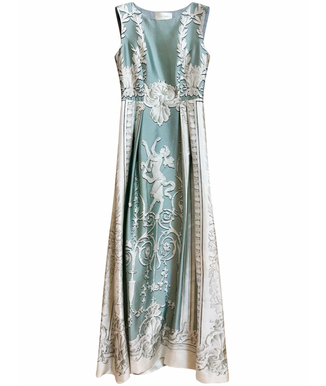 ALBERTA FERRETTI Мульти атласное вечернее платье, фото 1