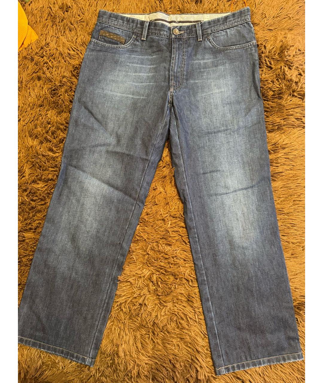 BRIONI Синие хлопковые прямые джинсы, фото 6