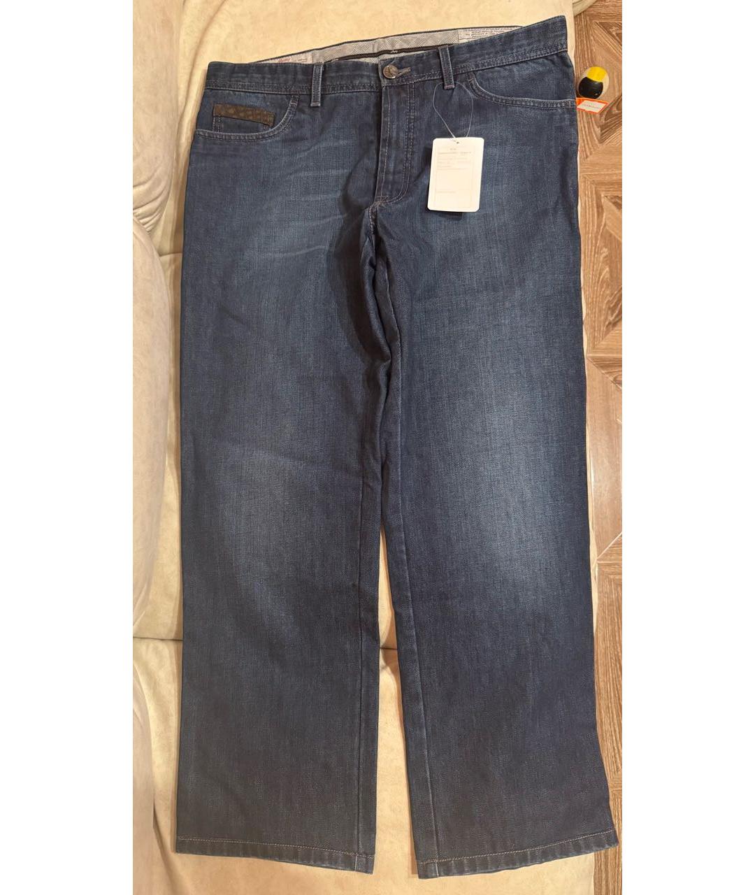 BRIONI Синие хлопковые прямые джинсы, фото 9