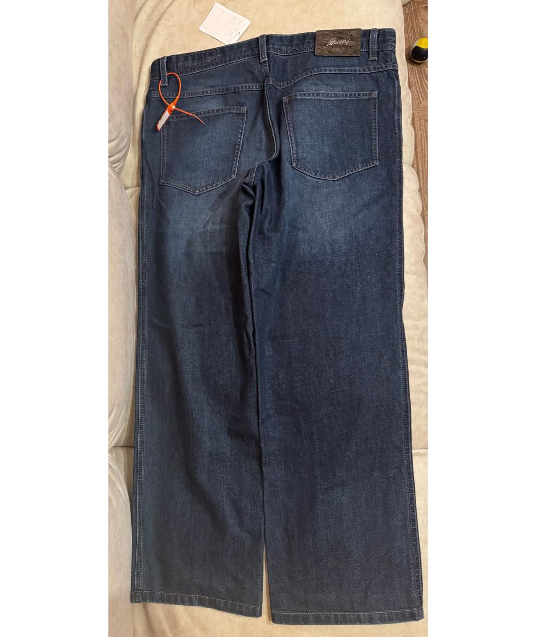 BRIONI Синие хлопковые прямые джинсы, фото 2