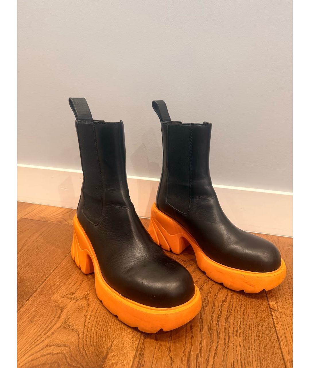 BOTTEGA VENETA Черные кожаные полусапоги, фото 2