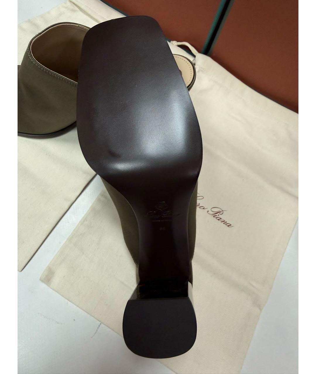 LORO PIANA Зеленые мюли, фото 4