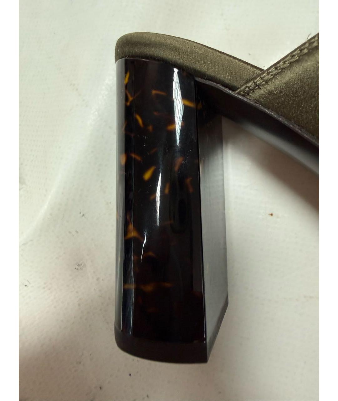 LORO PIANA Зеленые мюли, фото 5